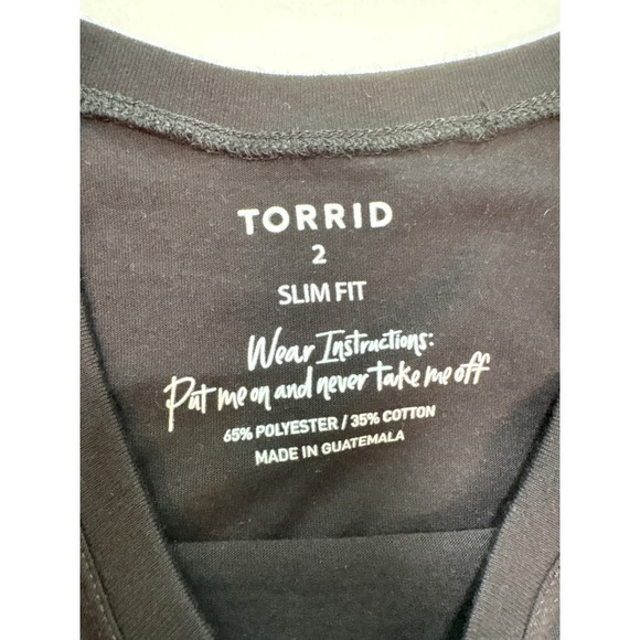 Torrid Womens NWT Black Slim Fit Crew Neck Tee Sun Floral Graphic Print Size 2X - Picture 5 of 10